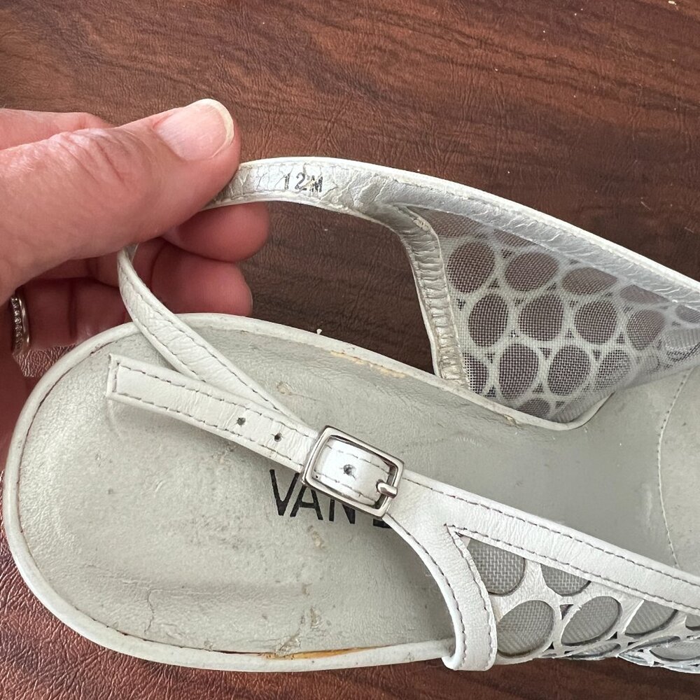 Vaneli mesh leather slingback with ankle buckle dress pumps size 12 - Picture 7 of 8